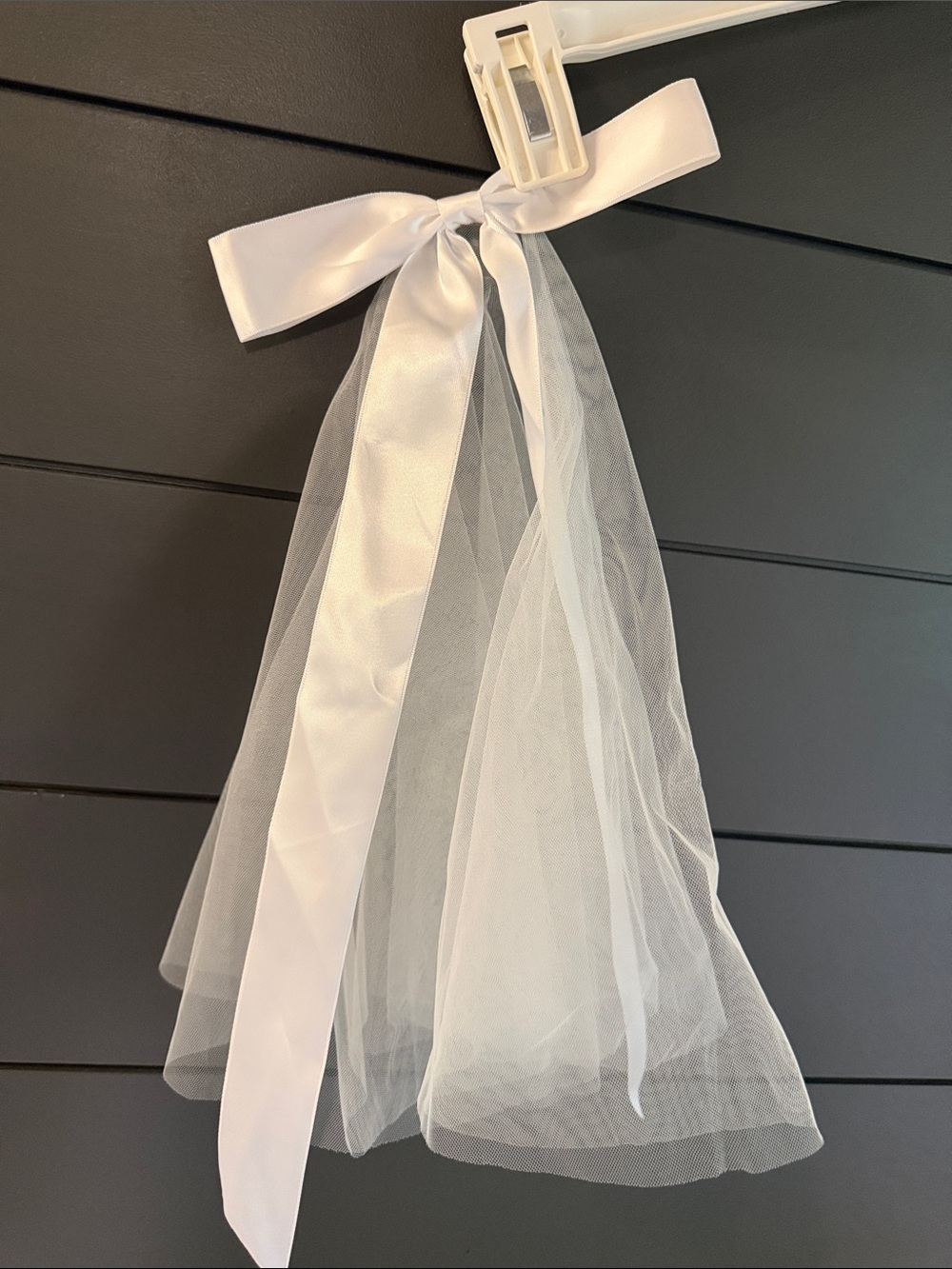 White Tulle Bow Accent Girls Dress Accessory